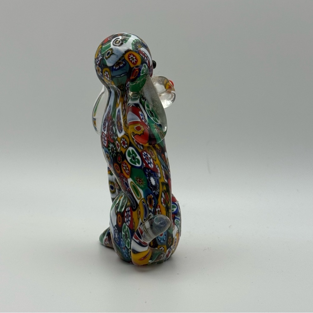 Vintage Murano Glass Hound Dog Millefiori Art Figurine Multi Color 3.75" - Picture 6 of 8